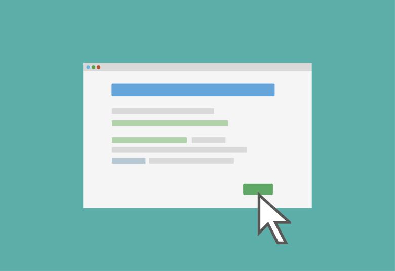 Illustration of a web browser. 